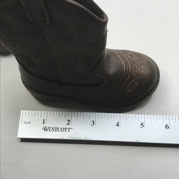 Cat And Jack Size 5 Chloe Cowgirl Boots Brown New With Tags - Picture 10 of 14